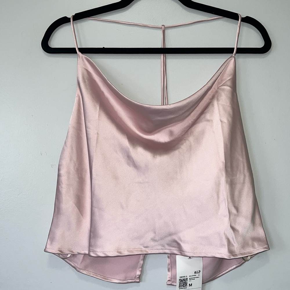 F21 Satin cropped tank